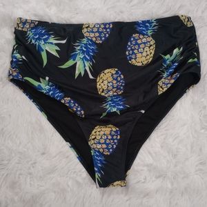 Pineapple High Waisted Bathing Suit Bikini Bottoms